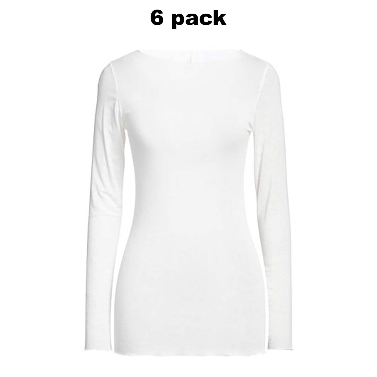 Sofra Ladies Classic Fit Crewneck Long Sleeve T-Shirt Pack Of 6